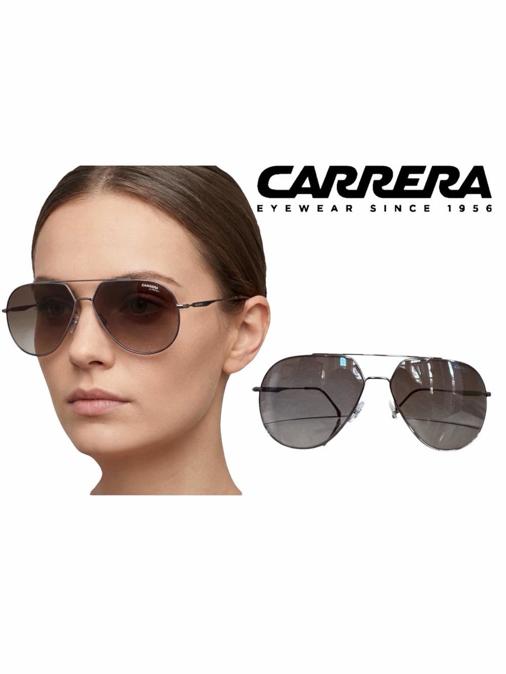 NEW CARRERA unisex 274/S Aviator Sunglasses Full-Rim Pilot Frame Stainless Steel